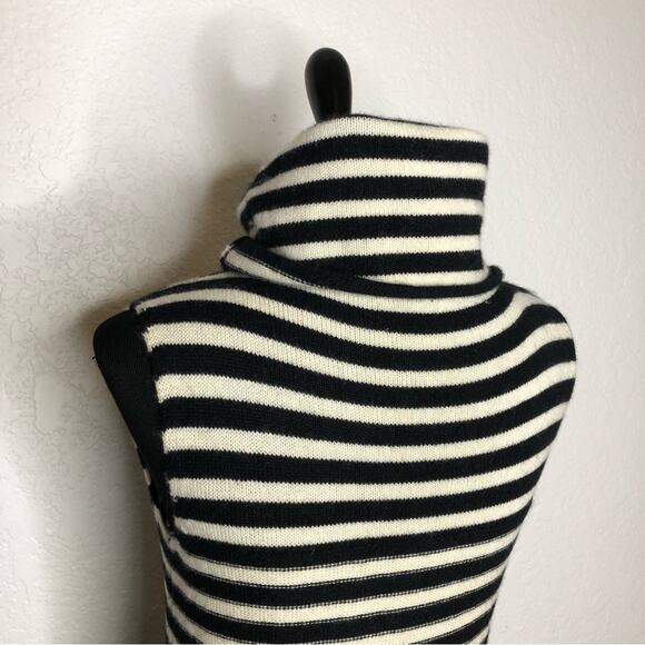 KnitWit black and cream striped sleeveless cashmere sweater tunic size Small - Picture 11 of 16